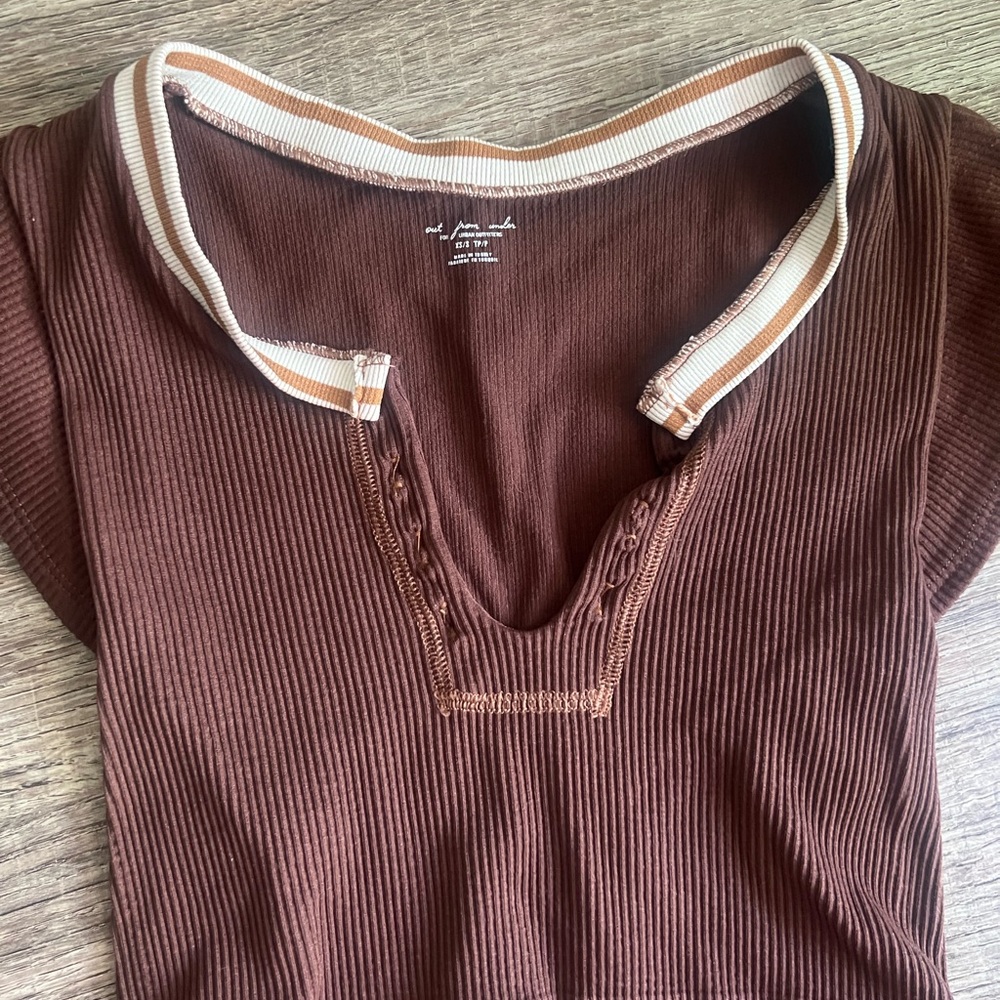 Urban outfitters Brown Ribbed Women's Top